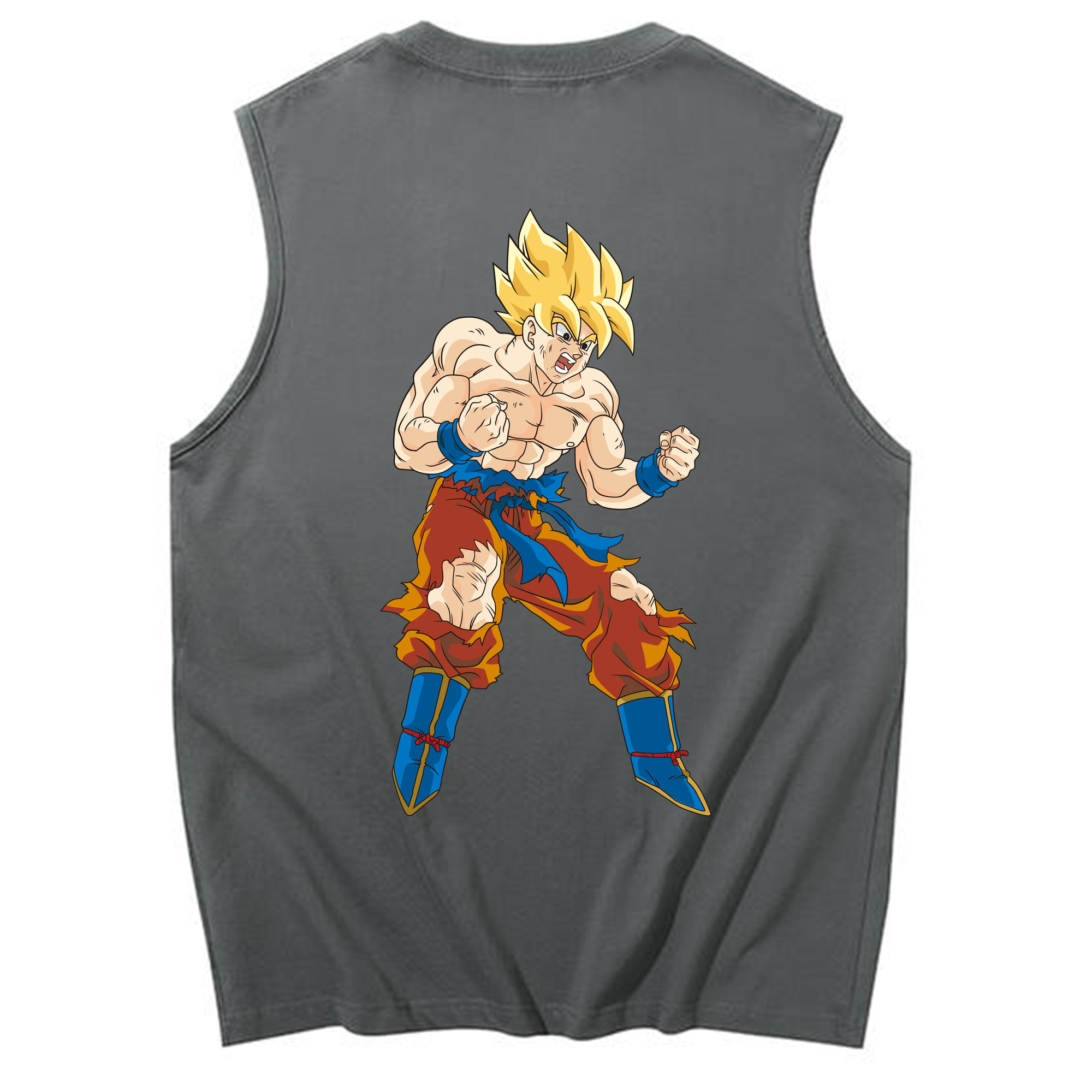 （画像用） ドラゴンボール 孫悟空（そん ごくう）Son Goku カカロット DRAGON BALL Kakarotto コットン100％タンクトップ（背面プリント）